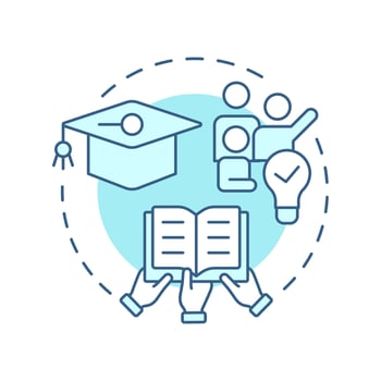 Open knowledge soft blue concept icon. Free sharing of information. Type of collaborative economy. Round shape line illustration. Abstract idea. Graphic design. Easy to use in infographic vector