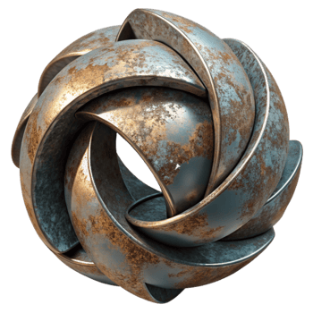 magnificent rustic Modern Sculpture Metal Material Isolated professional png