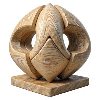 elegant creative Modern Sculpture Wood Material Isolated professional png