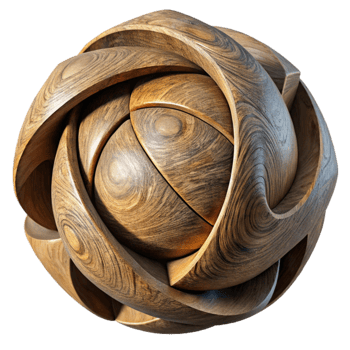 elegant modern Modern Sculpture Wood Material Isolated high resolution png