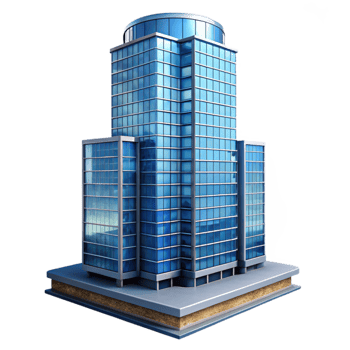 impressive creative Modern Skyscraper with Glass Facade Isolated png