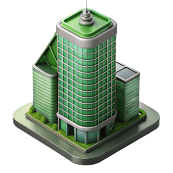 extraordinary minimalist Modern Skyscraper with Green Roof Transparent high resolution png