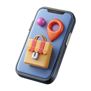vibrant minimalist Modern Smartphone Showing Online Shopping App Cutout genuine png