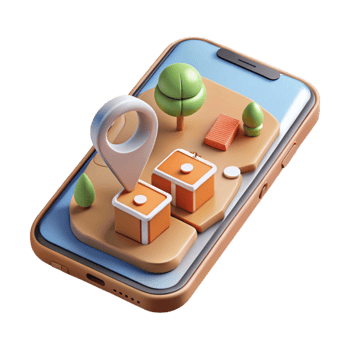 stunning classic Modern Smartphone Showing Virtual Tour App Isolated original png