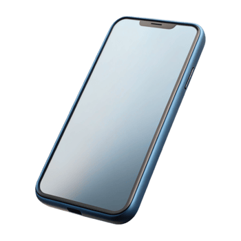 beautiful artistic Modern Smartphone with Blank Screen Angled View Transparent Background exclusive png