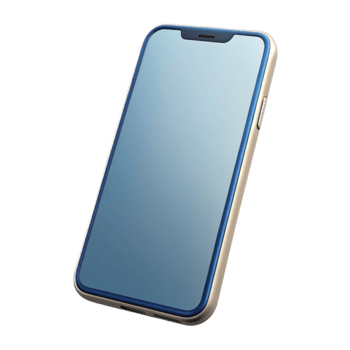 extraordinary abstract Modern Smartphone with Blank Screen Angled View Transparent Background authentic png