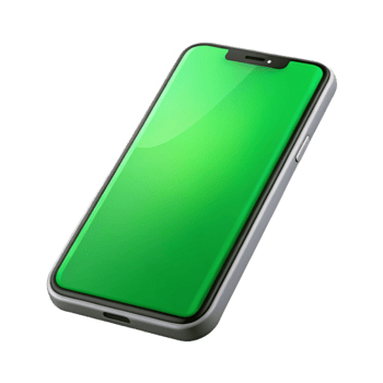 dramatic creative Modern Smartphone with Green Screen Mockup png