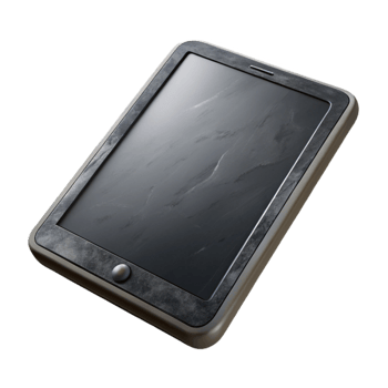 serene abstract Modern Tablet with Black Screen Transparent high quality png
