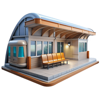 extraordinary artistic Modern Train Station Interior Day View Cutout high quality png