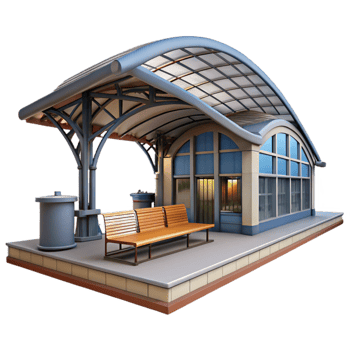 stunning creative Modern Train Station Interior Day View Cutout original png