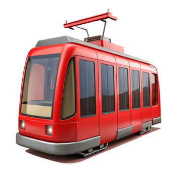 elegant modern Modern Tram Front View Red Cutout authentic png