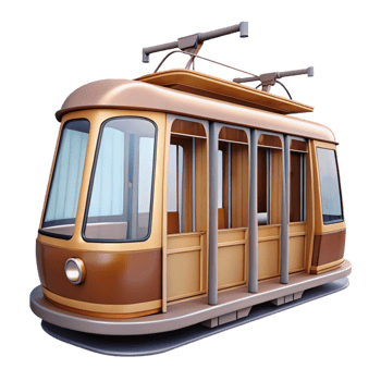 elegant abstract Modern Tram Interior Cutout Isolated professional png