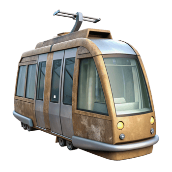 extraordinary contemporary Modern Tram Side View Transparent Background Cutout professional png