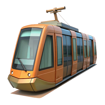 wonderful contemporary Modern Tram Side View Transparent Background Cutout png