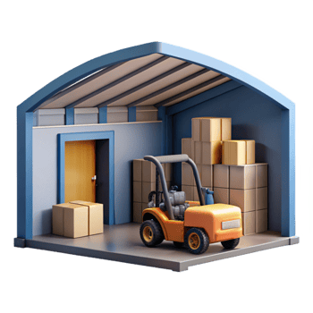 elegant traditional Modern Warehouse Interior with Forklift Cutout Element original png