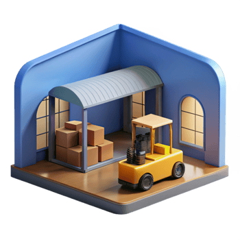 stunning abstract Modern Warehouse Interior with Forklift Cutout Element authentic png