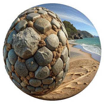 beautiful abstract Moeraki Boulders Spherical Rocks Isolated Element detailed png