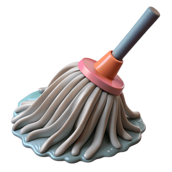 serene creative Mop Wet Dry Cleaning Transparent Background premium png