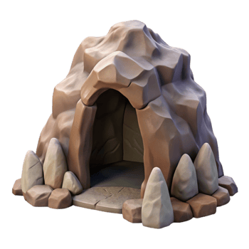 elegant vintage Mountain Cave Entrance Rock Formations Cutout detailed png