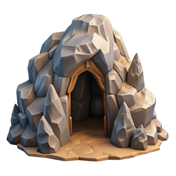 dramatic abstract Mountain Cave Entrance Rock Formations Cutout premium png