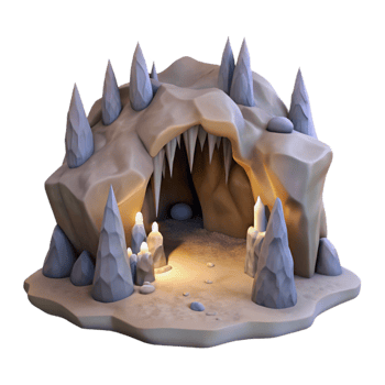stunning contemporary Mountain Cave Interior Stalagmites Cave Formations Transparent Background premium png