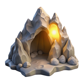extraordinary vintage Mountain Cave Opening Bright Sunlight Transparent Background detailed png