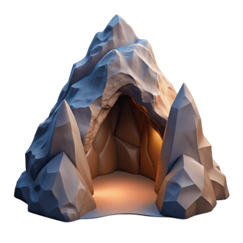 impressive abstract Mountain Cave Opening Scenic View Transparent Background detailed png