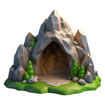 impressive creative Mountain Cave Opening Scenic View Transparent Background professional png