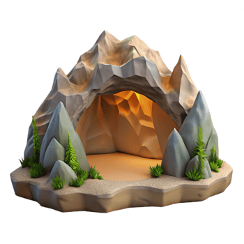wonderful abstract Mountain Cave Opening Scenic View Transparent Background high quality png
