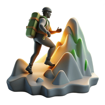wonderful traditional Mountain Climber Silhouette Cutout with Backlighting detailed png