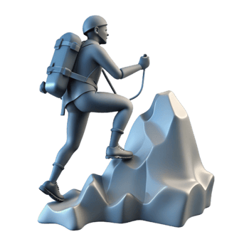 extraordinary classic Mountain Climber Silhouette Cutout with Backlighting professional png
