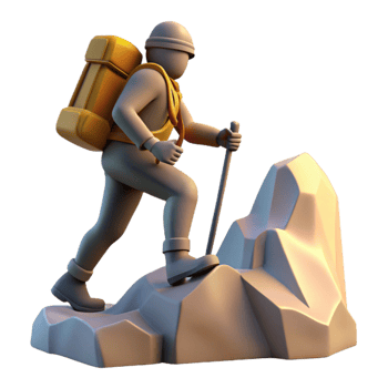 stunning traditional Mountain Climber Silhouette Cutout with Backlighting genuine png