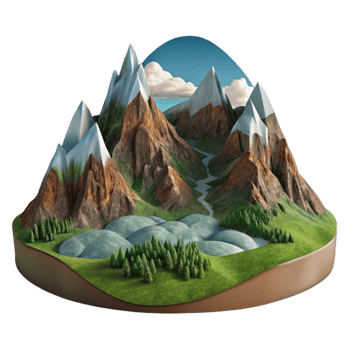 dramatic rustic Mountain Landscape Panorama Photography Cutout authentic png