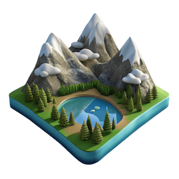 extraordinary minimalist Mountain Landscape Photography with Fog Transparent Background exclusive png