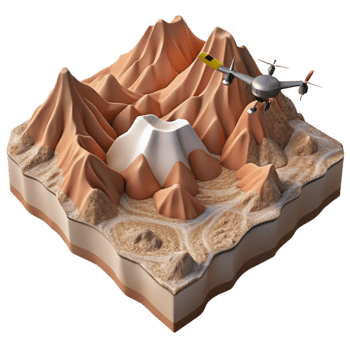 stunning contemporary Mountainous Terrain Aerial View with Drone professional png
