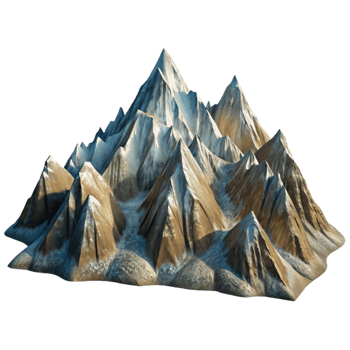 serene artistic Mountain Range Photography Panorama Cutout detailed png