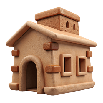 vibrant contemporary Mud Brick House Texture Transparent genuine png