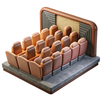 impressive vintage Museum Auditorium Comfortable Seating Transparent Background high resolution png
