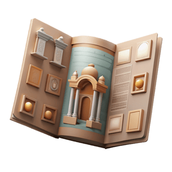 elegant minimalist Museum Brochure Exhibition Details Transparent Background exclusive png