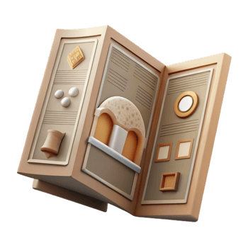 dramatic traditional Museum Brochure Exhibition Details Transparent Background detailed png