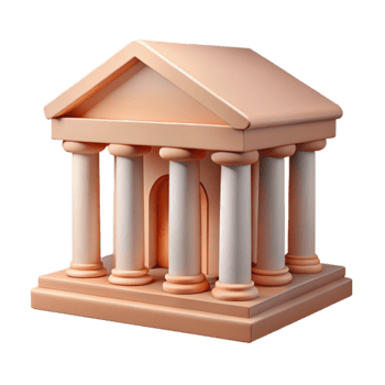 impressive modern Museum Building with Columns Cutout Element genuine png