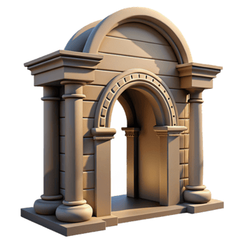 elegant vintage Museum Entrance Archway Dramatic Shadows Cutout detailed png