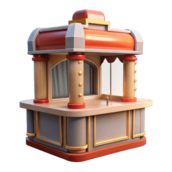elegant classic Museum Entrance Ticket Booth Transparent Background exclusive png