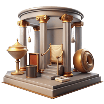 stunning rustic Museum Exhibit Historical Artifacts Isolated Transparent Background premium png