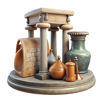 extraordinary artistic Museum Exhibit Historical Artifacts Isolated Transparent Background genuine png