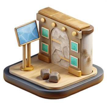 elegant artistic Museum Exhibit Interactive Display Transparent Background exclusive png