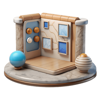 magnificent creative Museum Exhibit Interactive Display Transparent Background detailed png