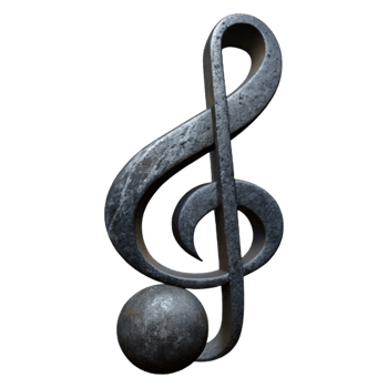 vibrant modern Music Notes Symbol Treble Clef Black Transparent Background high resolution png