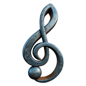 beautiful classic Music Note Symbol Treble Clef Isolated Element Transparent Background premium png