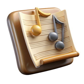 wonderful minimalist Music Score Classical Style Transparent Background exclusive png